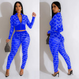 SC Solid Mesh Hot Drill Long Sleeve Two Piece Set BY-6548