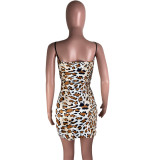 SC Sexy Leopard Print Sling Mini Dress LUO-6653