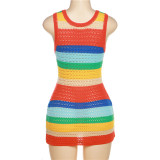 SC Sexy Knitted Contrast Slim Fit Sleeveless Dress XEF-W23D30401