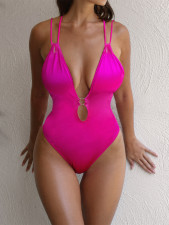 SC Solid Color Backless One Piece Swimsuit CASF-6561