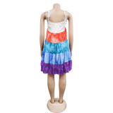 SC Gradient Print Sling Seeveless Mini Dress BY-6509