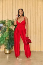 SC Sexy Solid Sling Tops And Tassel Pants Two Piece Set AIL-246