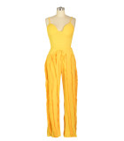 SC Sexy Solid Sling Tops And Tassel Pants Two Piece Set AIL-246
