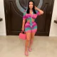 SC Gradient Color Printed Two Piece Shorts Set SFY-2327
