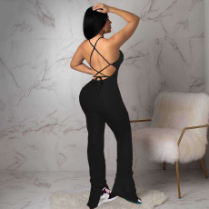 SC Sexy Backless Bandage Pleated Jumpsuit NM-8814
