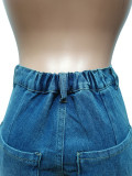 SC Casual Zipper Elasticated Waist Jeans CM-8689