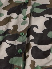 SC Plus Size Camouflage Print Lapel Mesh Patchwork Maxi Dress SH-390497