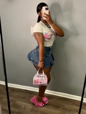 SC Casual Denim Slim Mini Skirt LX-3549