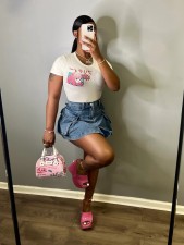SC Casual Denim Slim Mini Skirt LX-3549