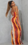 SC Fashion Contrast Color Print Sling Maxi Dress LSL-6518