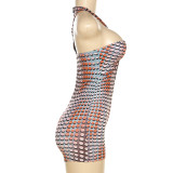 SC Fashion Hollow Out Printed Tight Rompers DLSF-K23Q30849