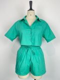 SC Short Sleeve Shirt And Shorts Two Piece Set GWDS-230522