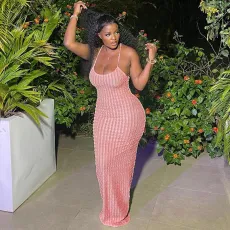SC Backless Sexy Solid Maxi Dress DLSF-K23D26525