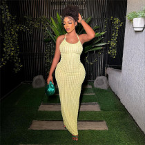 SC Backless Sexy Solid Maxi Dress DLSF-K23D26525