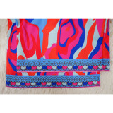 SC Sleeveless Print V Neck Jumpsuit(With Waist Belt) YF-10547