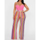 SC Colorful Stripe Knits Wide Leg Pant ASL-6685