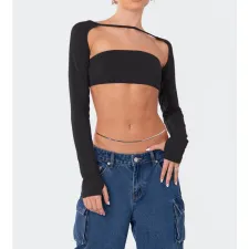 SC Solid Backless Tube Tos Bandage Two Piece Tops ASL-6680