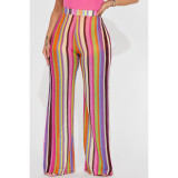 SC Colorful Stripe Knits Wide Leg Pant ASL-6685