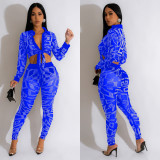 SC Long Sleeve Mesh Hot Drill Two Piece Pants Set BY-6549