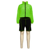 SC Contrast Color Patchwork Long Sleeve Shorts Sport Set YF-9394
