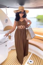 SC Sexy Hollow Backless Tie Split Maxi Dress GYLY-10177