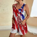 SC Casual Print Sleeveless Loose Romper SHD-D9621