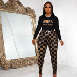 SC Letter Print Long Sleeve Fashion Print Pants Set XHSY-19596