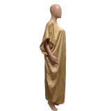 SC Solid Color Simulated Silk Maxi Dress QYXZ-9133