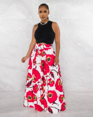 SC Casual Print High Waist Wide Leg Pants XMY-9446