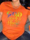 SC Short Sleeve Letter Print T Shirt SH-390619