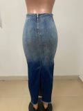 SC Fashion Slit Tassel Denim Long Skirt LSD-1386