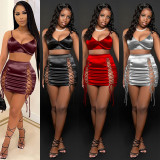SC Sexy Solid Sling Tops And Bandage Skirt 2 Piece Set YIM-355