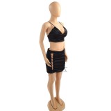 SC Sexy Solid Sling Tops And Bandage Skirt 2 Piece Set YIM-355