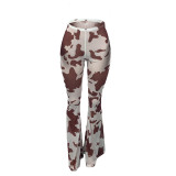 SC Breathable Mesh Casual Printed Flared Pants ML-7522