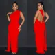SC Solid Color Backless Pleated Irregular Dress BY-6607