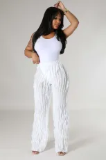 SC Solid See Through High Waist Loose Pants ME-8420