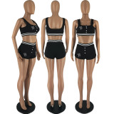 SC Print Vest And Shorts Sport Two Piece Set XMF-306
