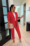 SC Solid Color Long Sleeve Blazer Office Two Piece Set AIL-249
