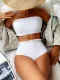 SC Solid Color Wrap Chest Two Piece Swimsuit CASF-6610