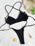 SC Solid Color Backless Bandage One Piece Swiimsuit CASF-6595