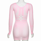 SC Long Sleeve Mesh Sexy Nightclub Dress DLSF-W22D13770