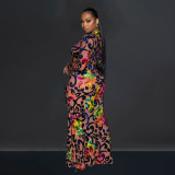 SC Vintage Printed Skinny Maxi Dress BY-C6600