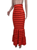 SC Fashion Popcorn High Waist Long Skirt GZYF-8228