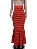 SC Fashion Popcorn High Waist Long Skirt GZYF-8228