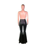 SC Fashion Slim Flare PU Leather Pants BS-1354