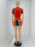 SC Fashion Print Casual Short Sleeve Two Piece Set NLAF-A60127