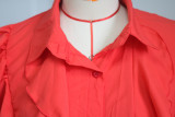 SC Casual Ruffle Sleeve Shirt Dress Sunscreen Clothing YS-S863