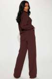 SC Solid Color Long Sleeve Loose Two Piece Pants Set YD-8765