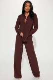 SC Solid Color Long Sleeve Loose Two Piece Pants Set YD-8765