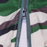 SC Camouflage Printed Zipper Split Half Body Skirt HNIF-TK009